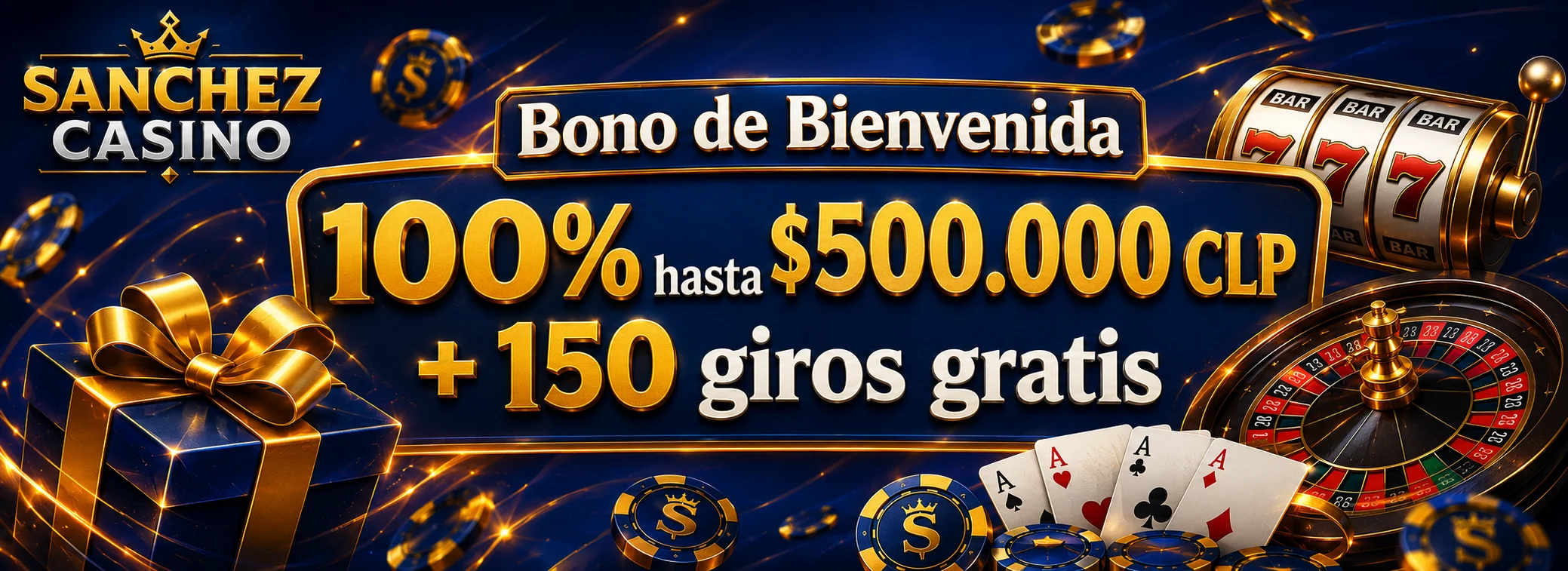 Hasta $500.000 CLP + 150 giros gratis